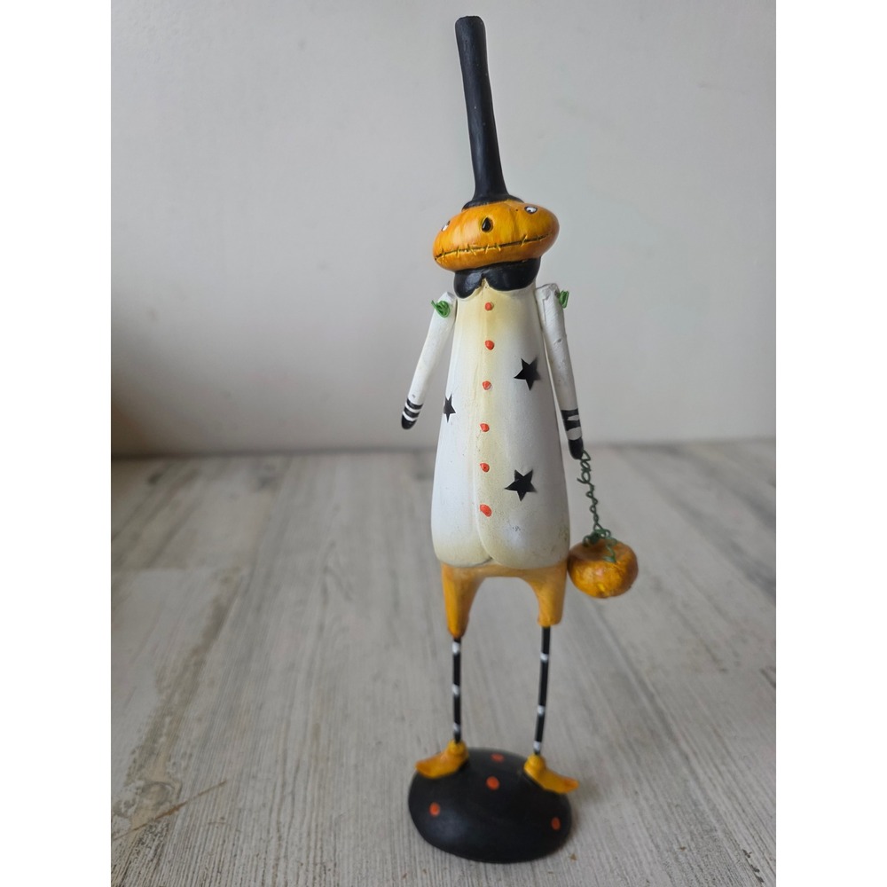 Vintage August moon? esc trading folk art Pumpkin jointed jack-o'-lantern